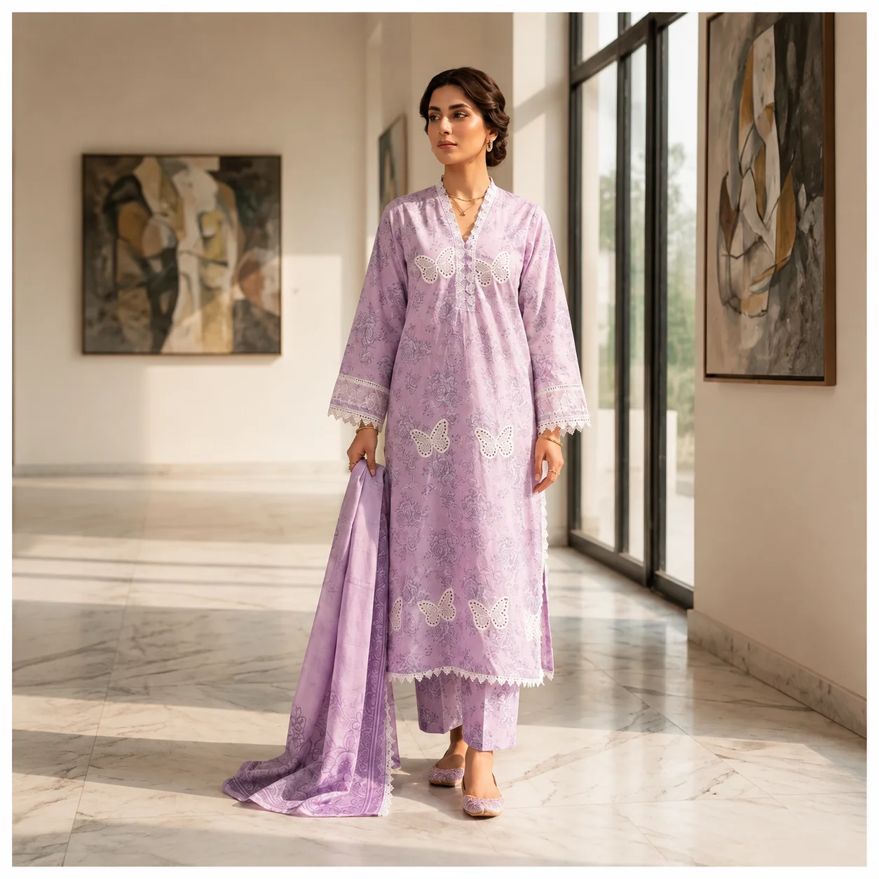 Lilac Flutter – Lavender Butterfly 3 Piece Suit